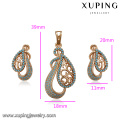 64210 xuping meilleure vente turque style boucle d&#39;oreille en alliage de cuivre et pendentif plaqué or bijoux ensembles